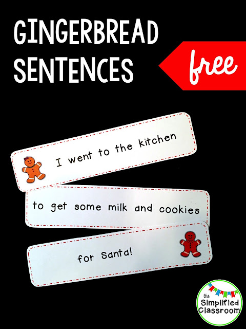 Gingerbread Sentences Literacy Center