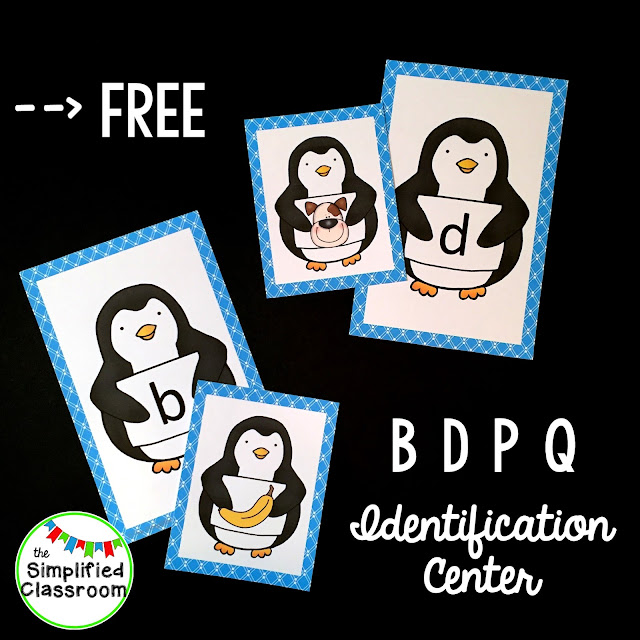Penguin Letter Identification Freebie for B D P & Q