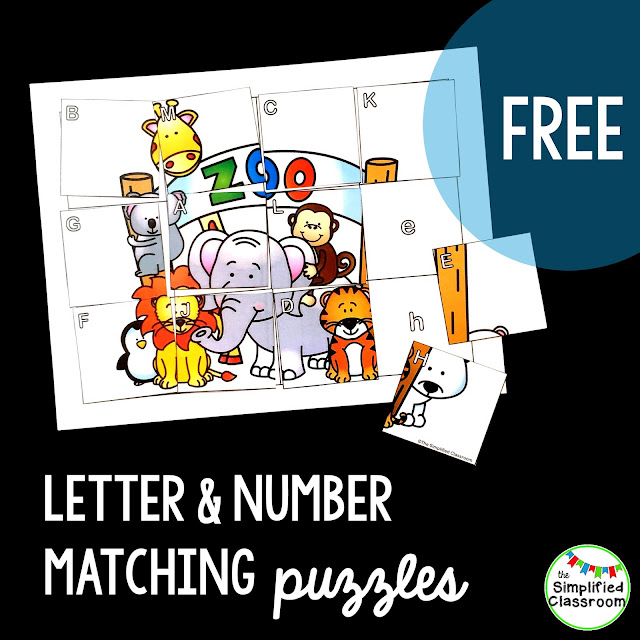 Letter and Number Matching Puzzles