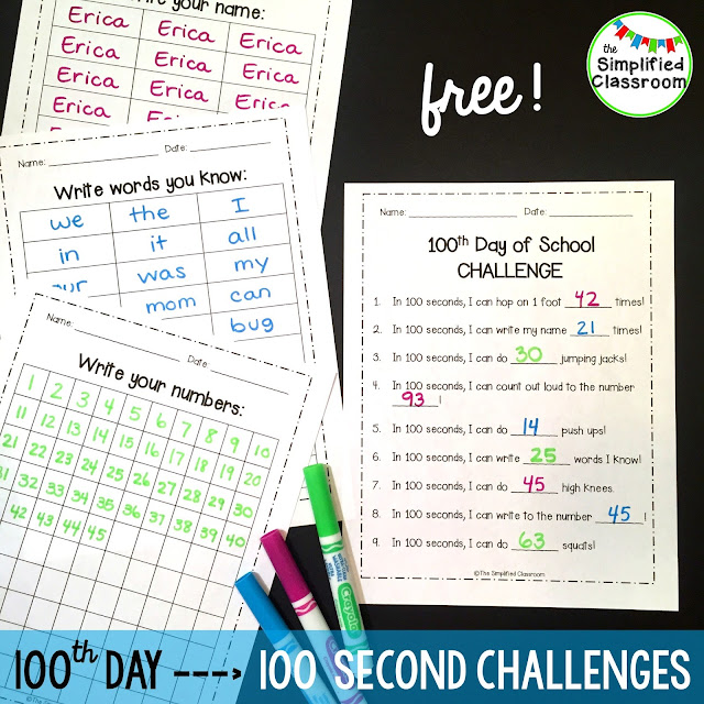 100th Day of School Challenge