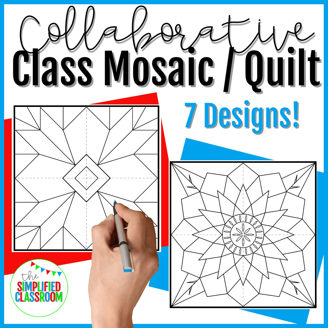 Collaborative Mosaic Class Quilt Art Project End of Year Activity