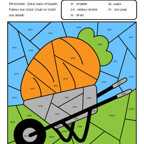 Easter Color by Code Multiplication Worksheets for 2nd 3rd - Image 6