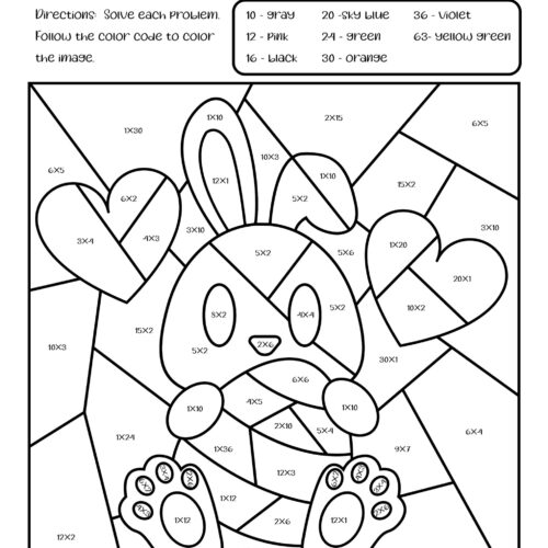 Easter Color by Code Multiplication Worksheets for 2nd 3rd - Image 10