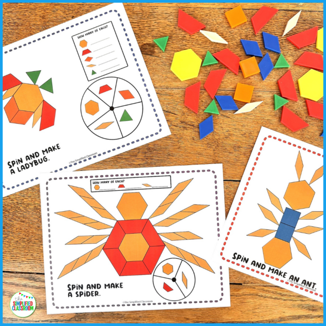 Insect Pattern Blocks Printable Tangrams Puzzles Pattern Block Templates Mats - Image 3