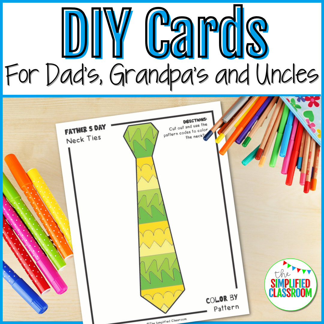 Fathers Day Tie Card Template Tie Crafts Preschool PreK Art Coloring Sheets - Image 3