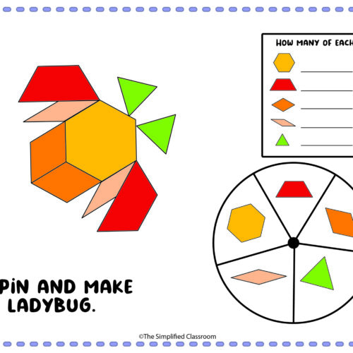 Insects Pattern 2D Shapes Blocks Math Activity Center - Image 4