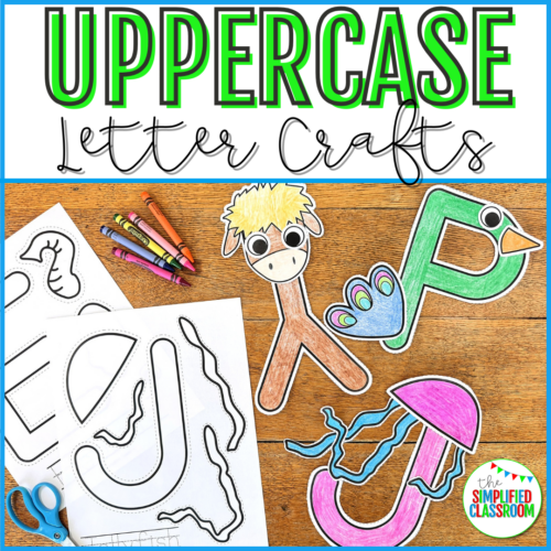 Animal Letter Crafts for Letters A B C D to Z Including Uppercase Letters M N T