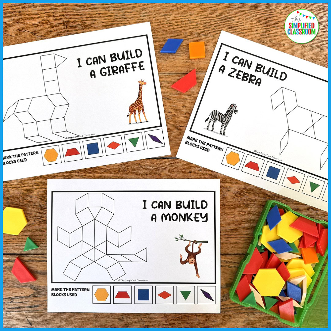 Printable Tangrams Activities Puzzles Mats Zoo Animal Pattern Blocks Templates - Image 3