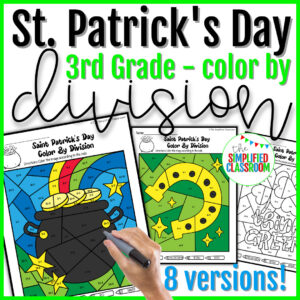 St Patricks Day Color by Code Division Worksheets for 3rd Grade - The ...
