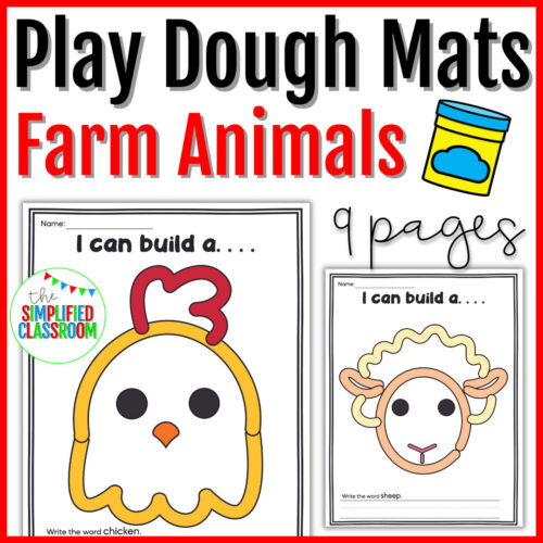 Farm Animal Play Dough Mats for Fine Motor FUN