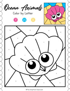 Ocean Animals Literacy Color by Code Capital Uppercase Letters - The ...