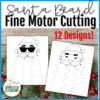 Santa Beard Fine Motor Cutting and Tracing Practice Worksheets