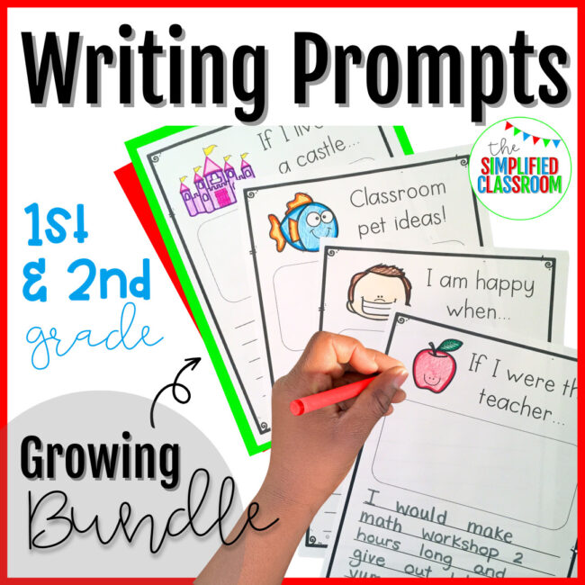 BUNDLE of First Grade Daily Writing Pages Prompts