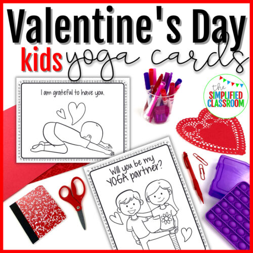 Valentines Day Kids Yoga Pose Cards