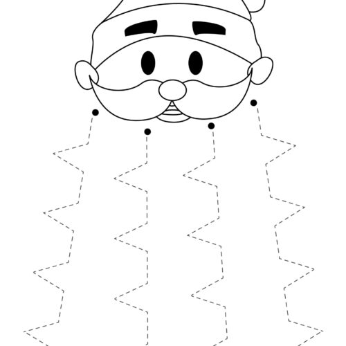Santa Beard Fine Motor Cutting and Tracing Practice Worksheets - Image 4