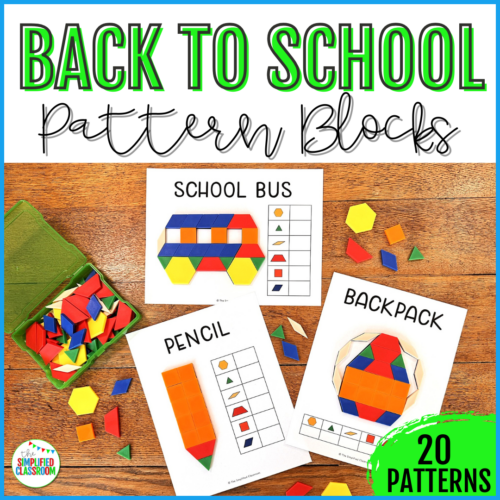 Back to School Pattern Blocks Templates Printable Tangrams Activities Puzzles