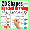 2D Shapes Animal Directed Drawing Activity