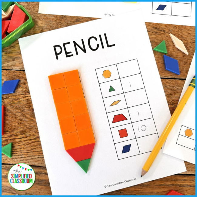 Back to School Pattern Blocks Templates Printable Tangrams Activities Puzzles - Image 3