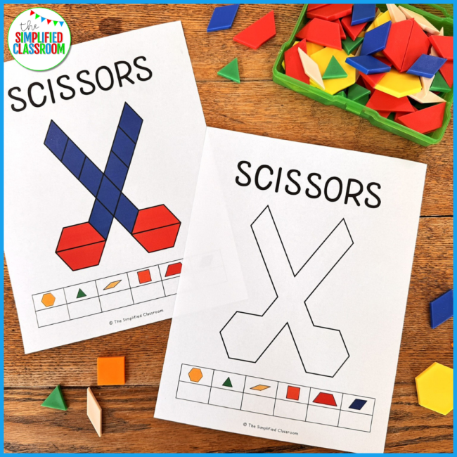 Back to School Pattern Blocks Templates Printable Tangrams Activities Puzzles - Image 4