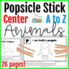 A to Z Animals of the Alphabet Popsicle Stick Center for Kindergarten