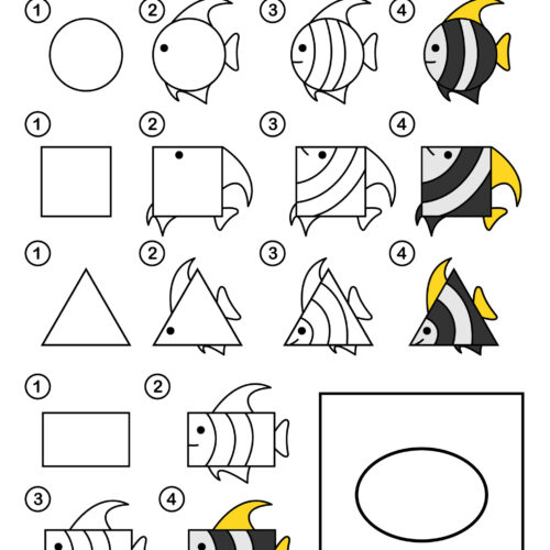 2D Shapes Animal Directed Drawing Activity - Image 3
