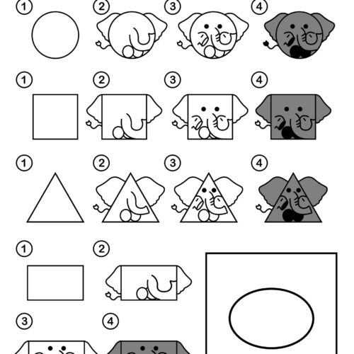 2D Shapes Animal Directed Drawing Activity - Image 4