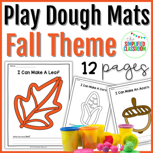 Fall Play Dough Mats for Fine Motor Center FUN