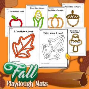 Fall Play Dough Mats for Fine Motor Center FUN - Image 2