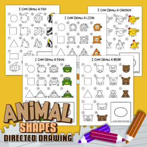 2D Shapes Animal Directed Drawing Activity - Image 2