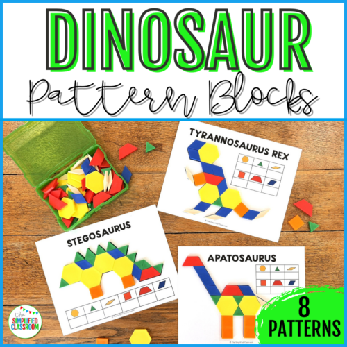 Pattern Block Mats Printable Tangrams Puzzles Dinosaur Pattern Blocks Task Cards