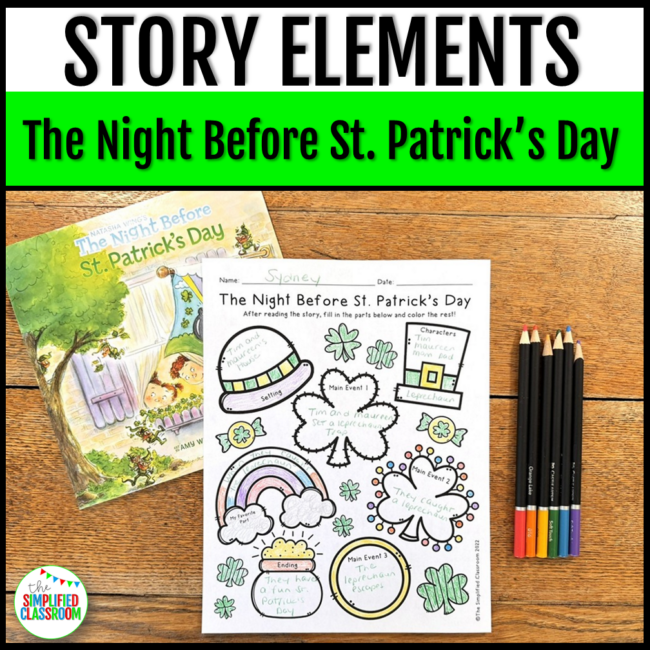 St Pattys Day Writing Crafts Prompt Play Doh Mats Vowel Sort Literacy Centers - Image 4