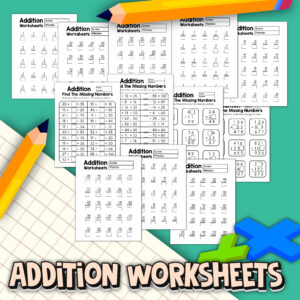 Single Double and Triple Digit Math Addition Worksheets - Image 2