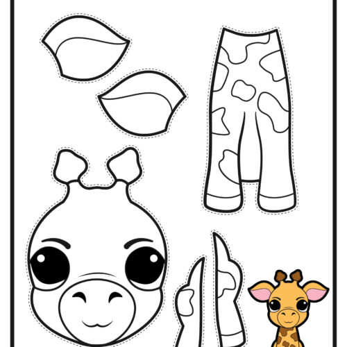 Giraffe Worksheet Activity Set for Kindergarten First or Second Grade Animals - Image 4