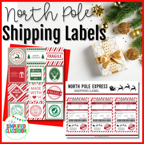 North Pole Shipping Labels and Stamps