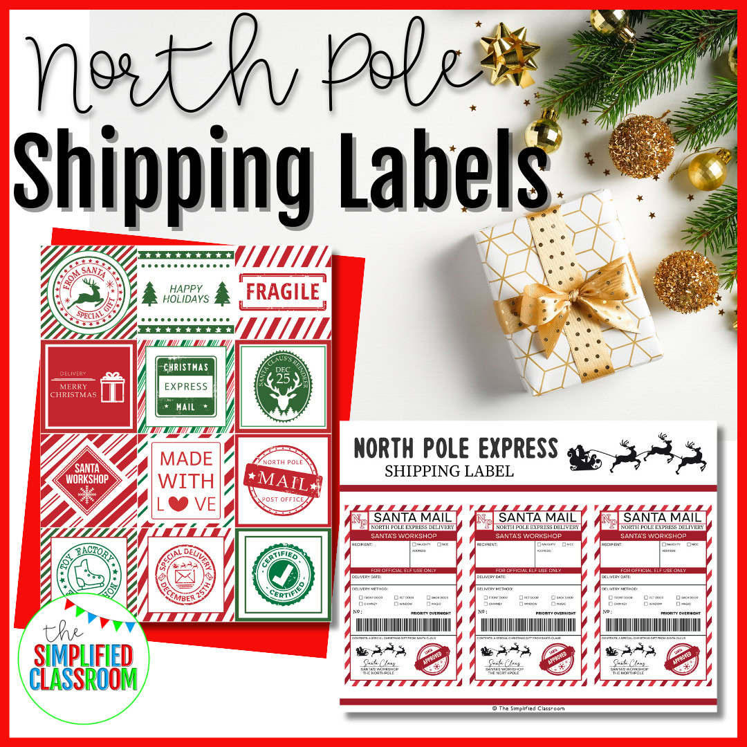 North Pole Shipping Labels and Stamps