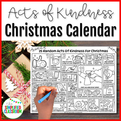 Random Acts of Kindness for Christmas Calendar
