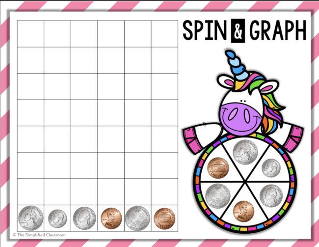 FREE EDITABLE Unicorn Spin and Graph Math Game - Image 3