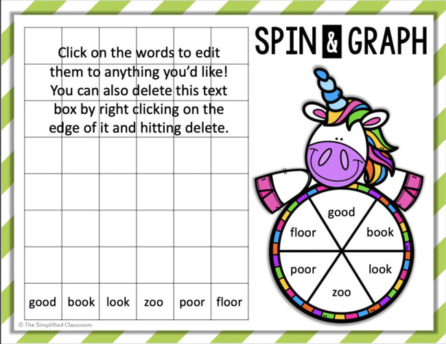 FREE EDITABLE Unicorn Spin and Graph Math Game - Image 2