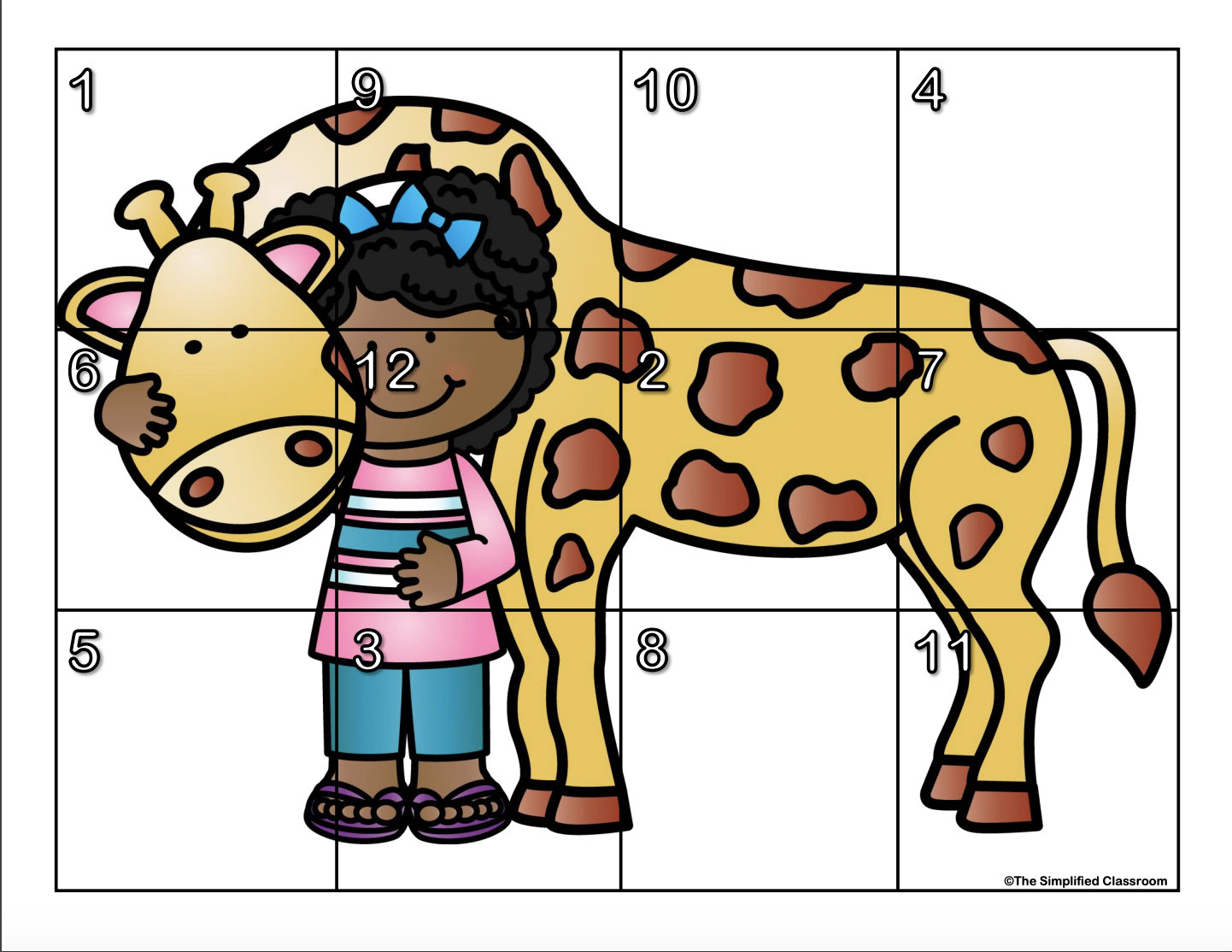 FREE Letter and Number Matching Puzzles Zoo Animals - Image 2