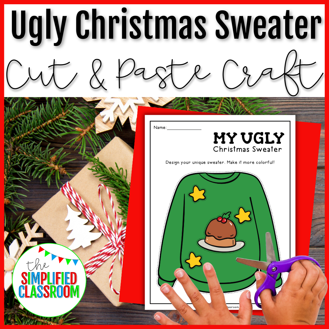 Ugly Christmas Sweaters Cut and Paste Craft Activity – The Simplified ...