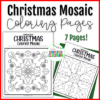 Christmas Mosaic Coloring Collaborative Worksheets