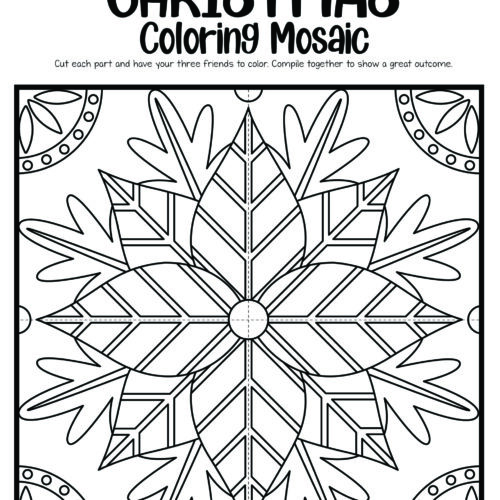 Christmas Mosaic Coloring Collaborative Worksheets - Image 2