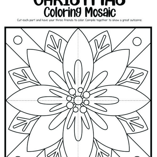 Christmas Mosaic Coloring Collaborative Worksheets - Image 3