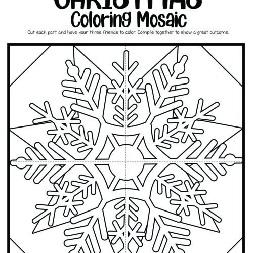 Christmas Mosaic Coloring Collaborative Worksheets - Image 4