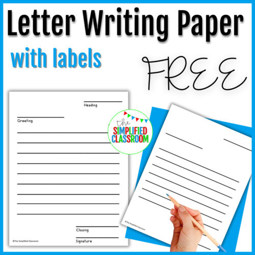 FREE Letter Writing Paper Parts of a Letter with Labels