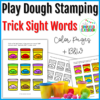 Playdough Stamping Trick Sight Words