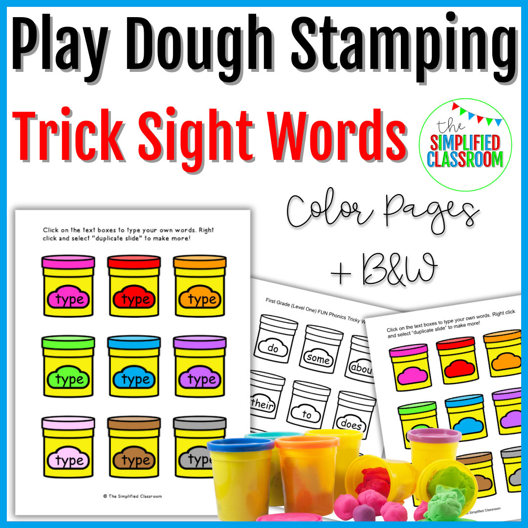 Playdough Stamping Trick Sight Words