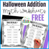 FREE Addition True or False Math Problems Spider Halloween