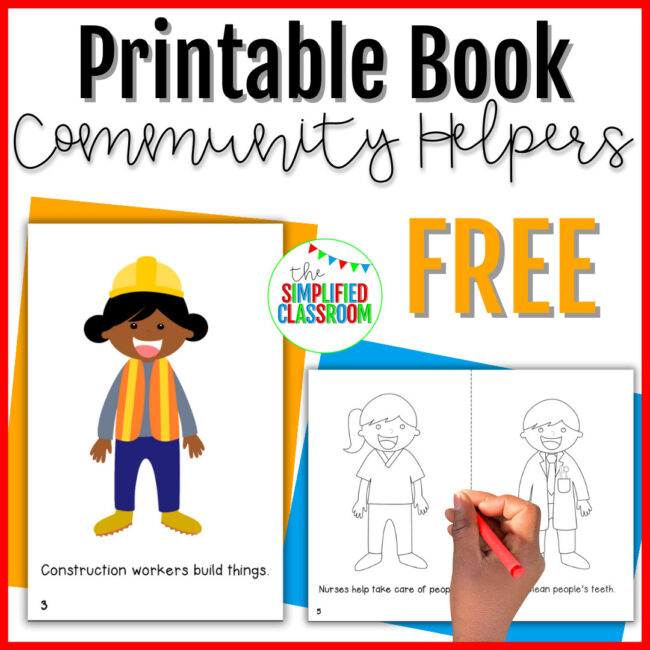 FREE Community Helpers Easy Reader Printable Decodable Book