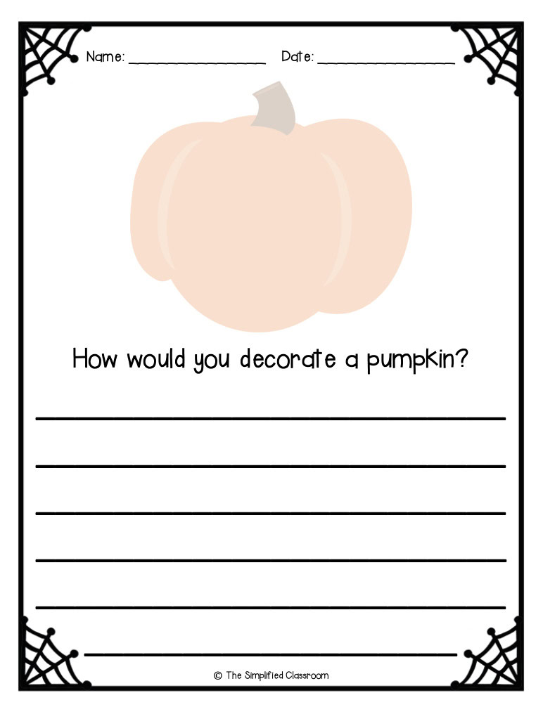 FREE Halloween Pumpkin Writing Paper Activity - Image 2